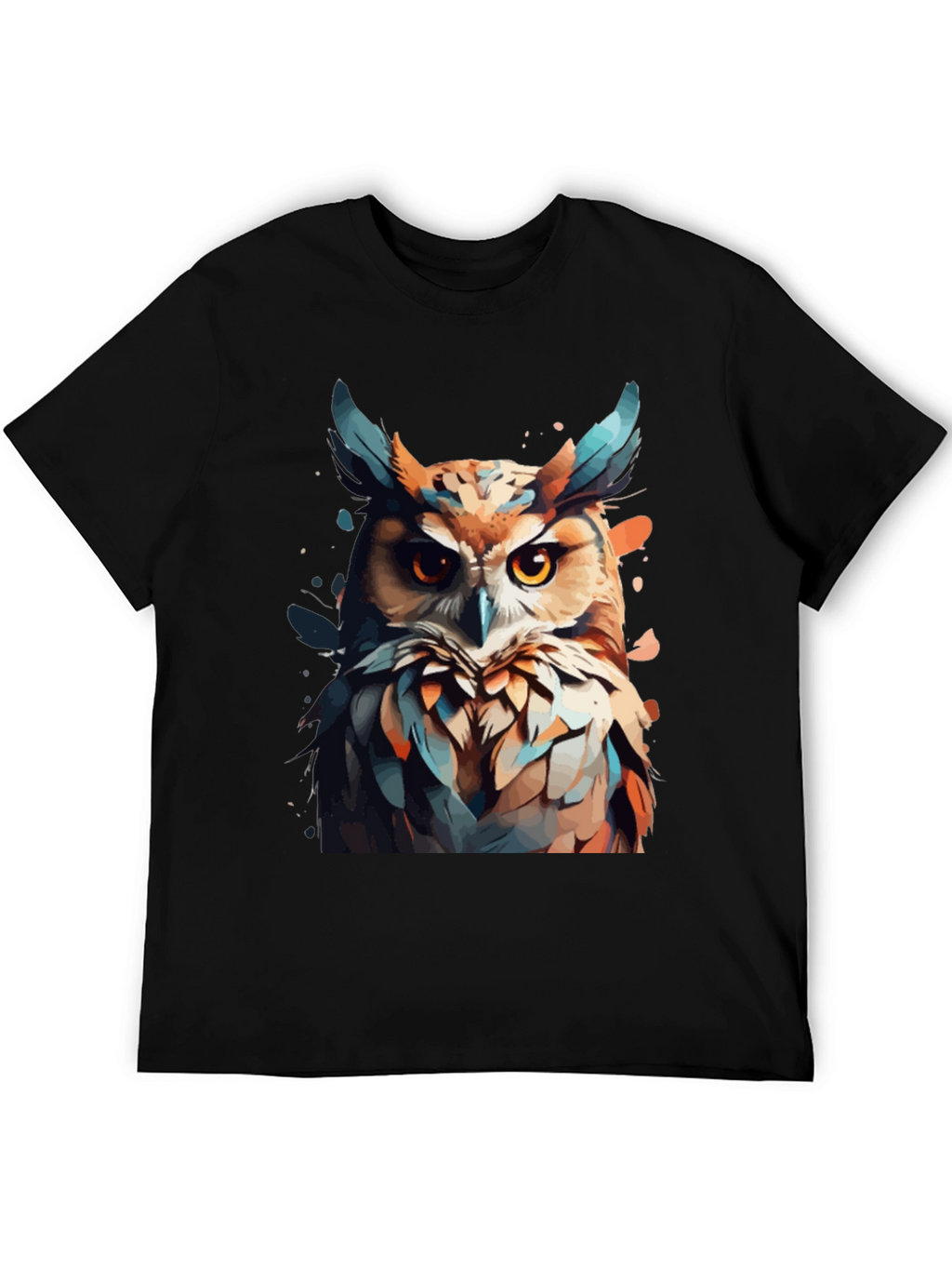 Owl Graphic Print Crew Neck T-Shirt
