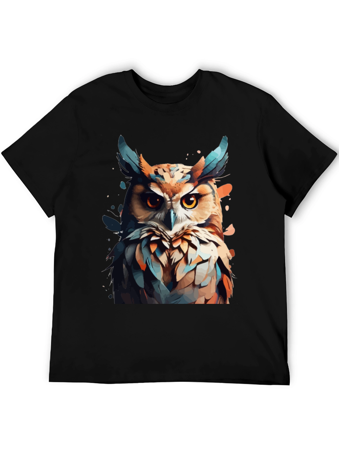 Owl Graphic Print Crew Neck T-Shirt