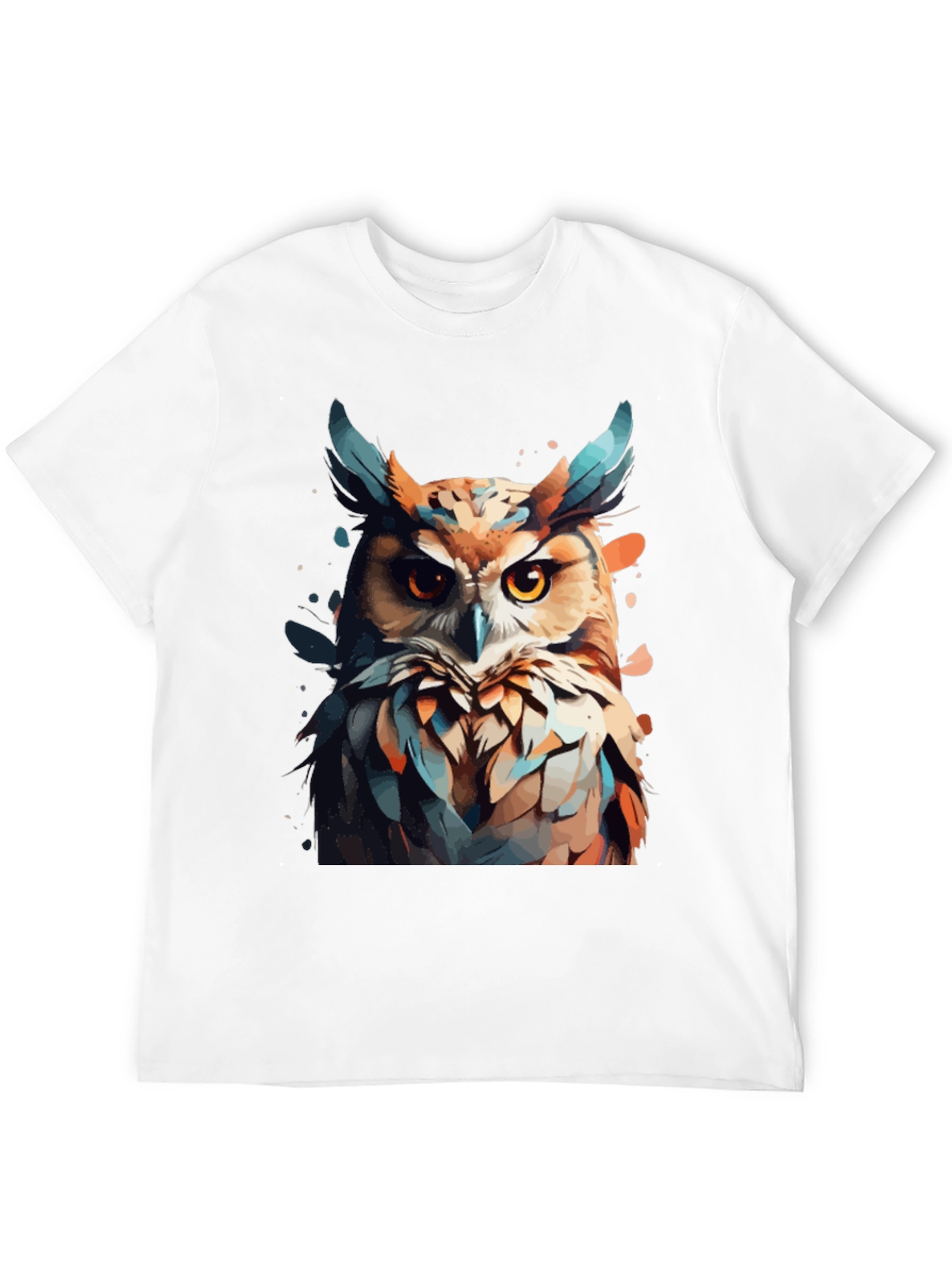 Owl Graphic Print Crew Neck T-Shirt