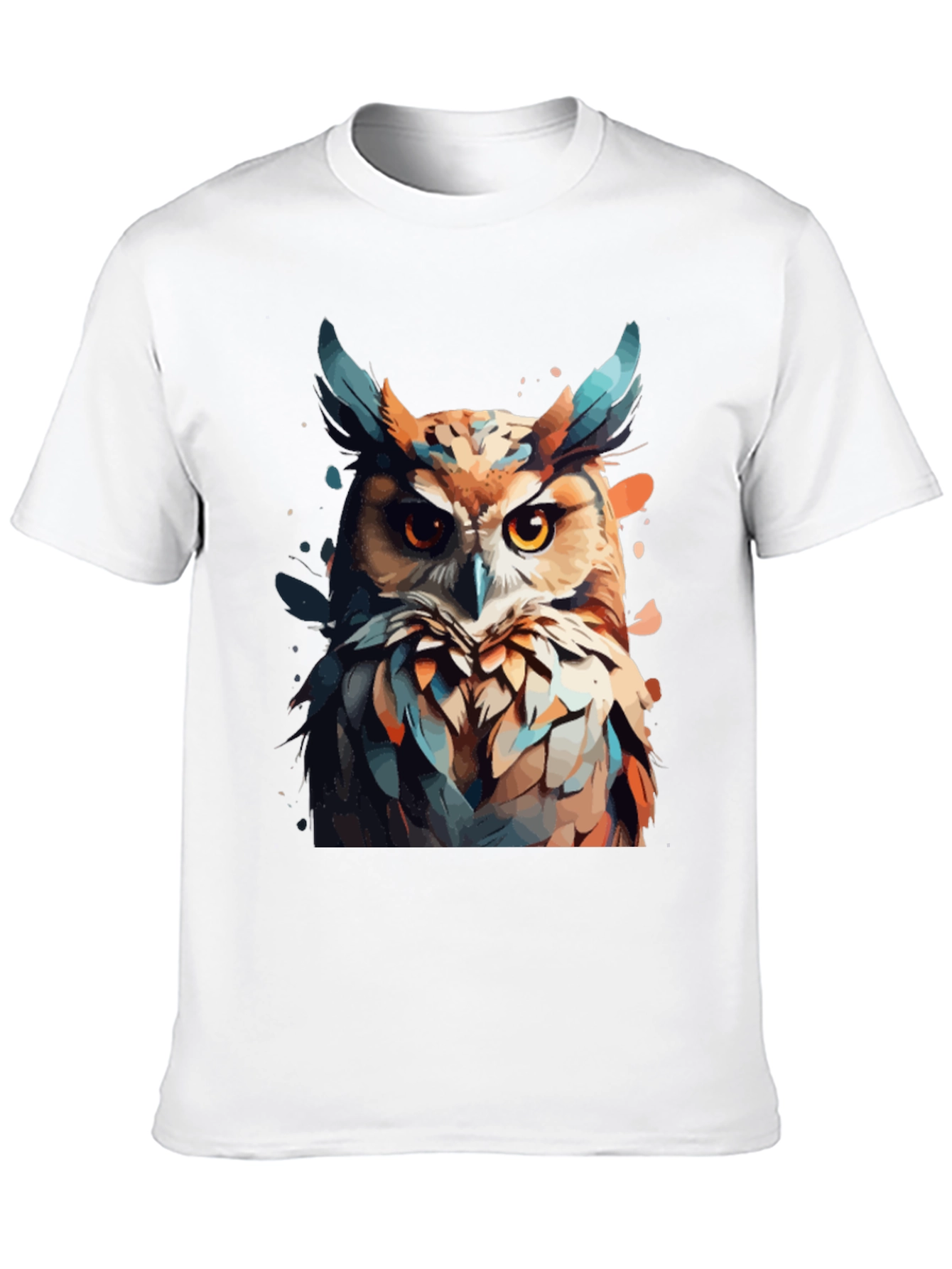 Owl Graphic Print Crew Neck T-Shirt