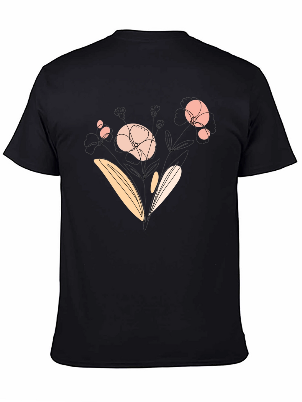 Floral Graphic Black T-Shirt