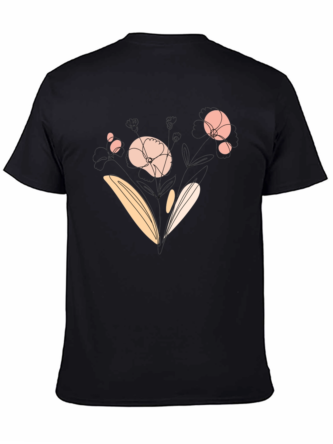 Floral Graphic Black T-Shirt