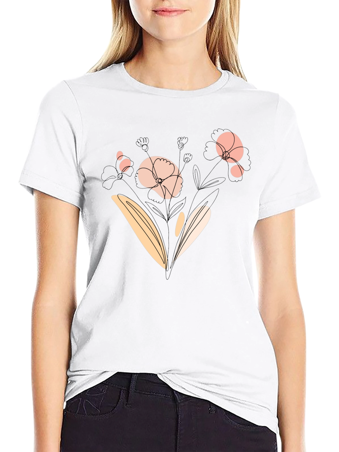 Floral Graphic Black T-Shirt