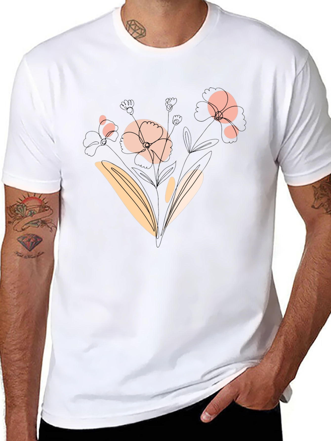 Floral Graphic Black T-Shirt