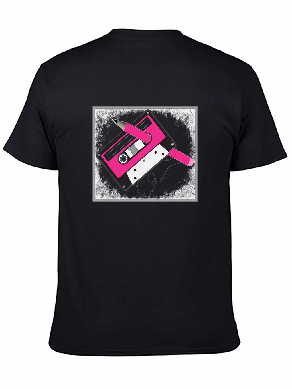 Retro Cassette Tape Graphic Tee - Black