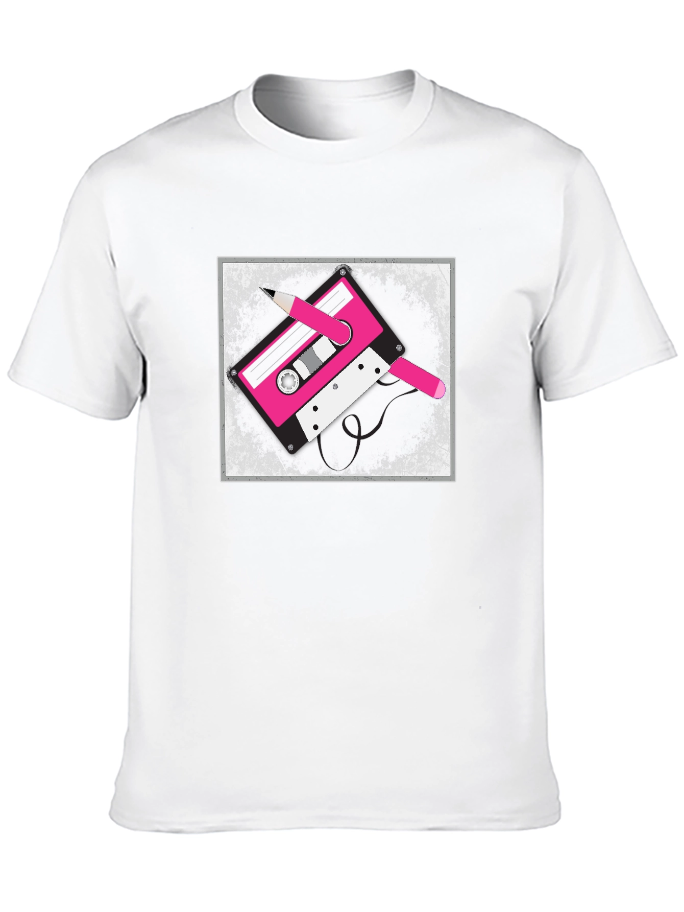 Retro Cassette Tape Graphic Tee - Black