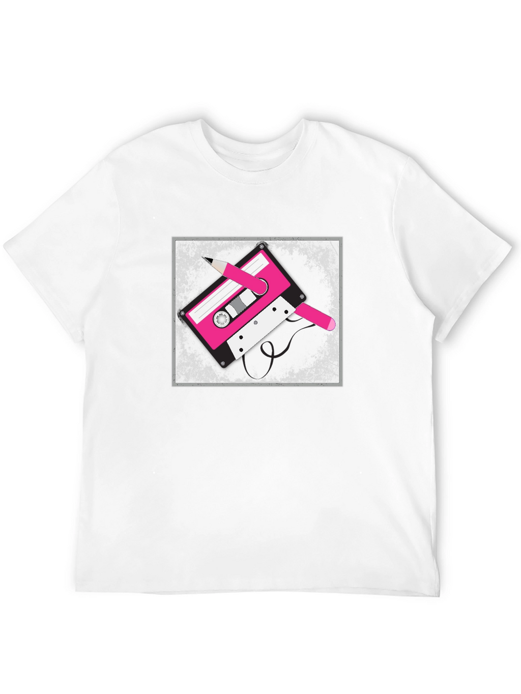 Retro Cassette Tape Graphic Tee - Black
