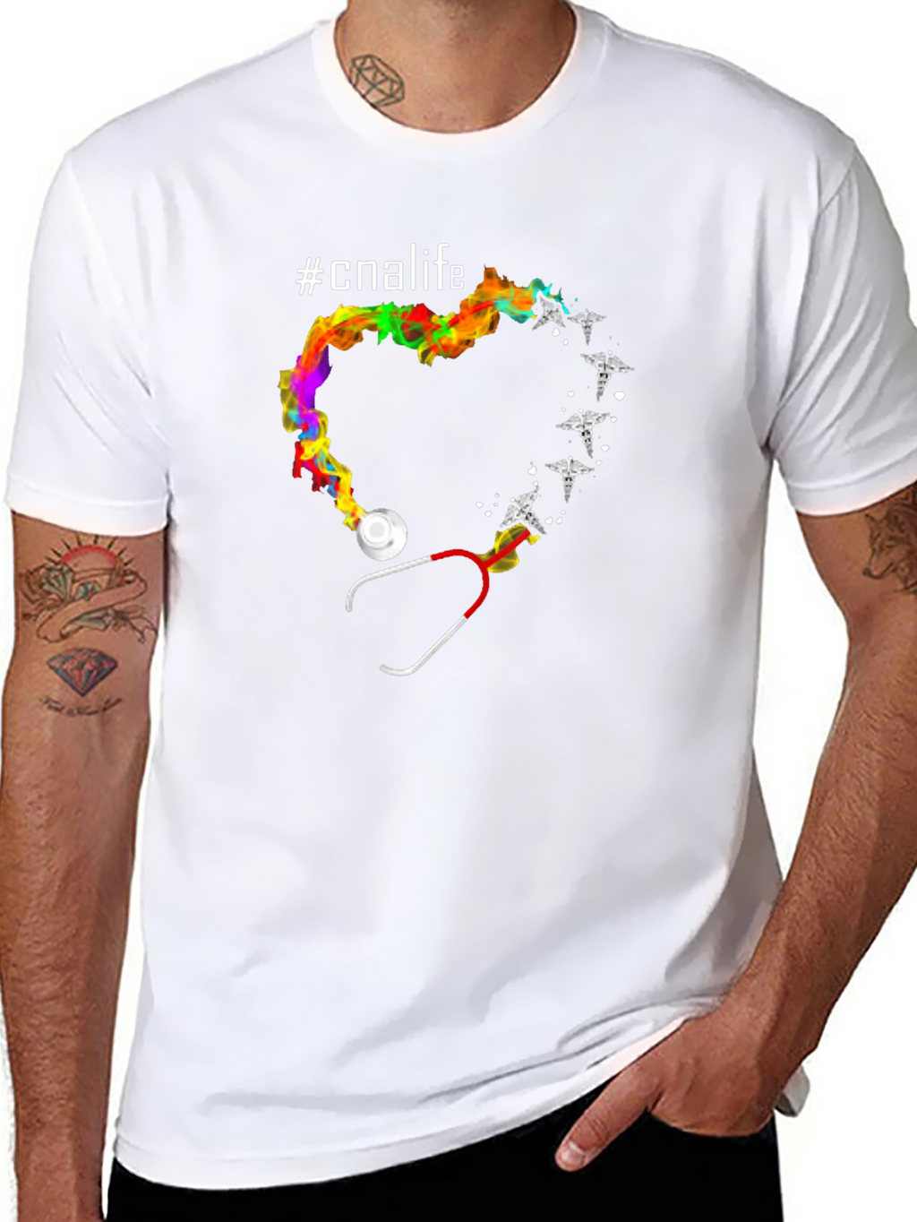CNA Life Stethoscope Heart T-Shirt