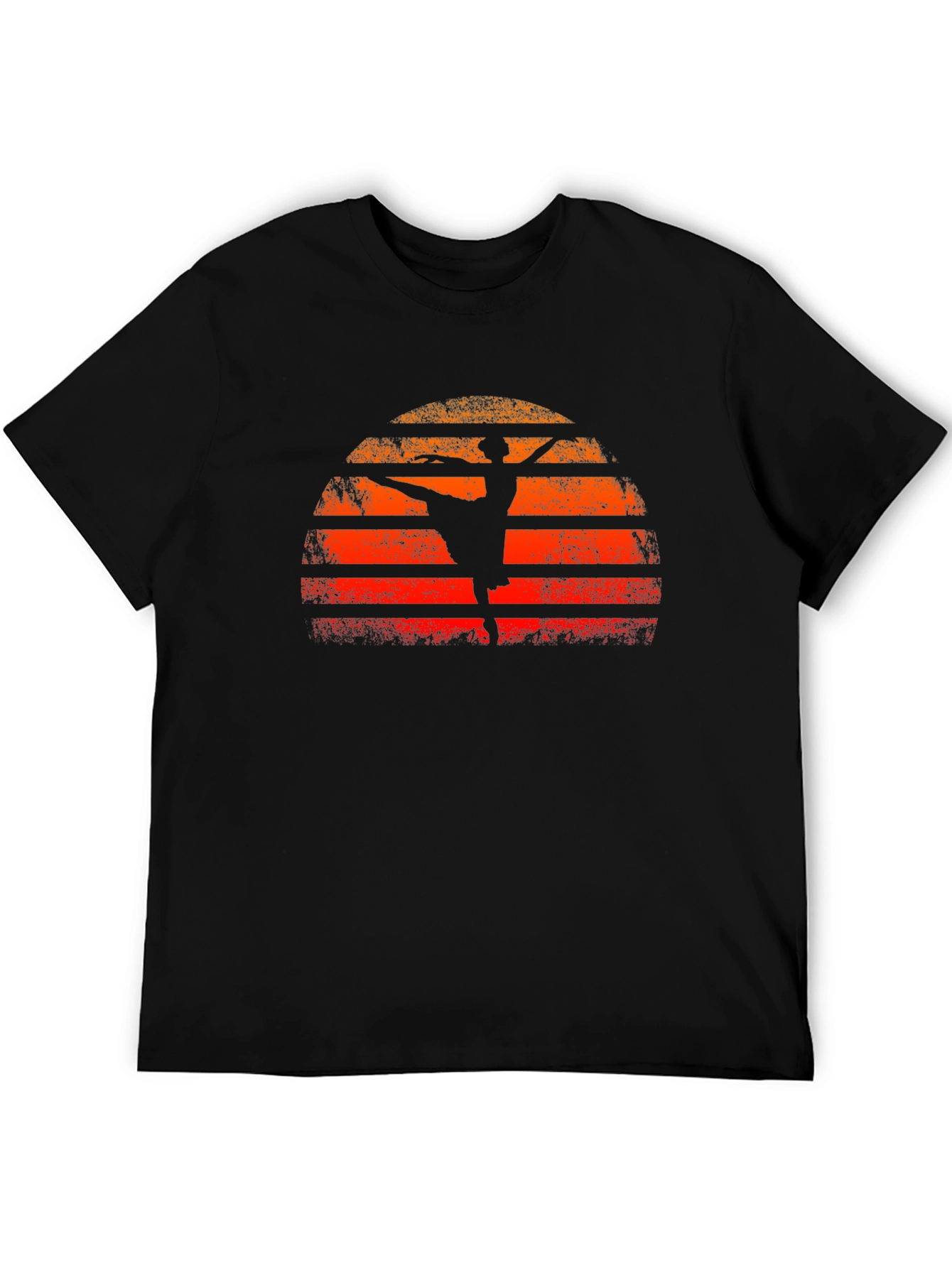 Sunset Ballerina Graphic Tee - Retro Style