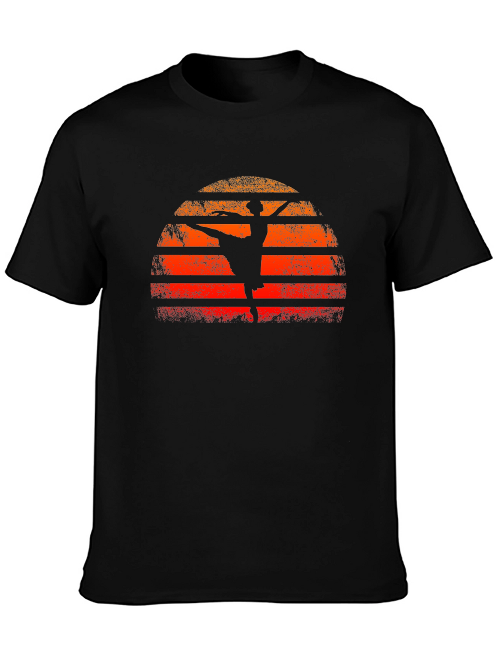 Sunset Ballerina Graphic Tee - Retro Style