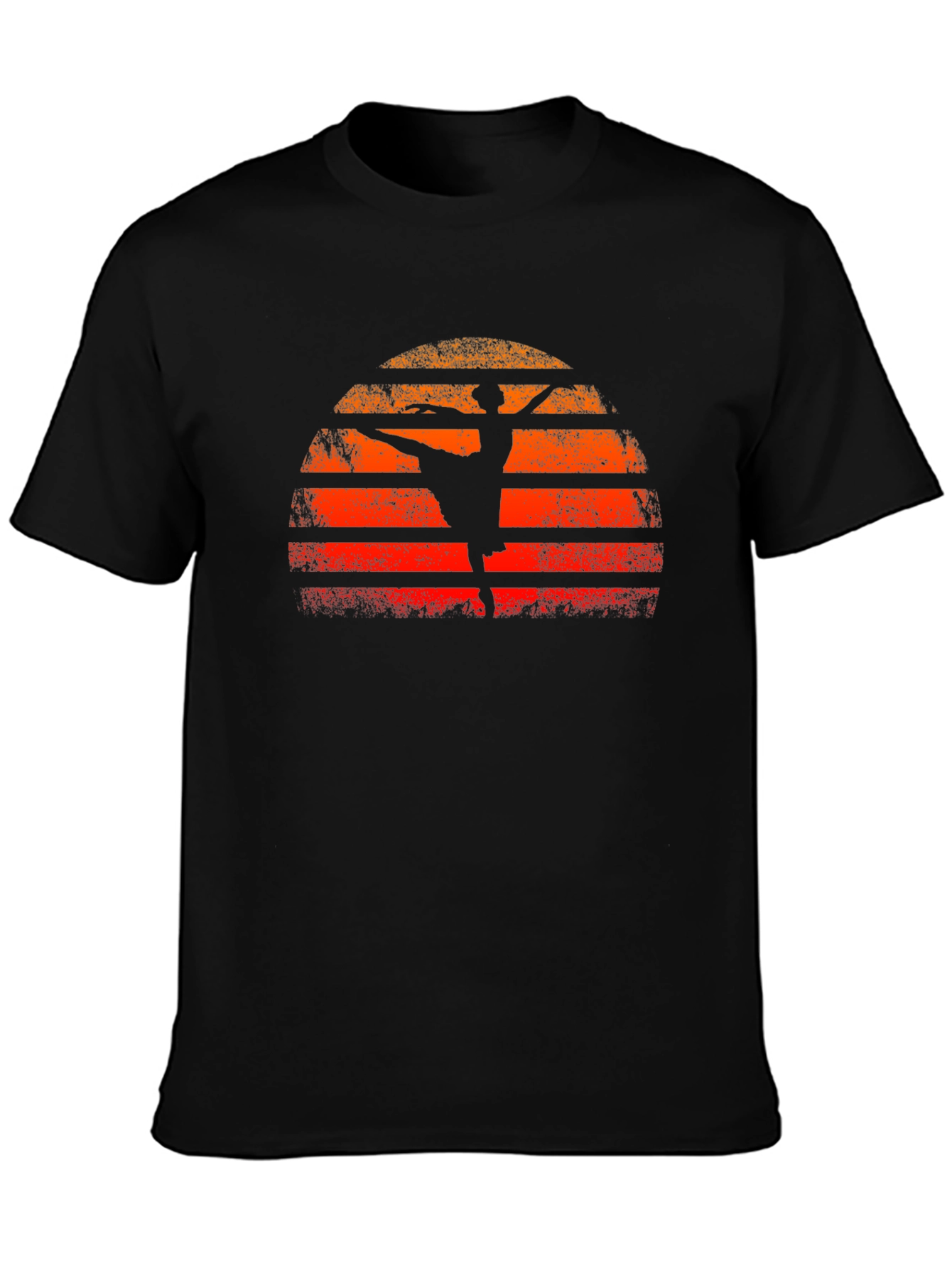 Sunset Ballerina Graphic Tee - Retro Style