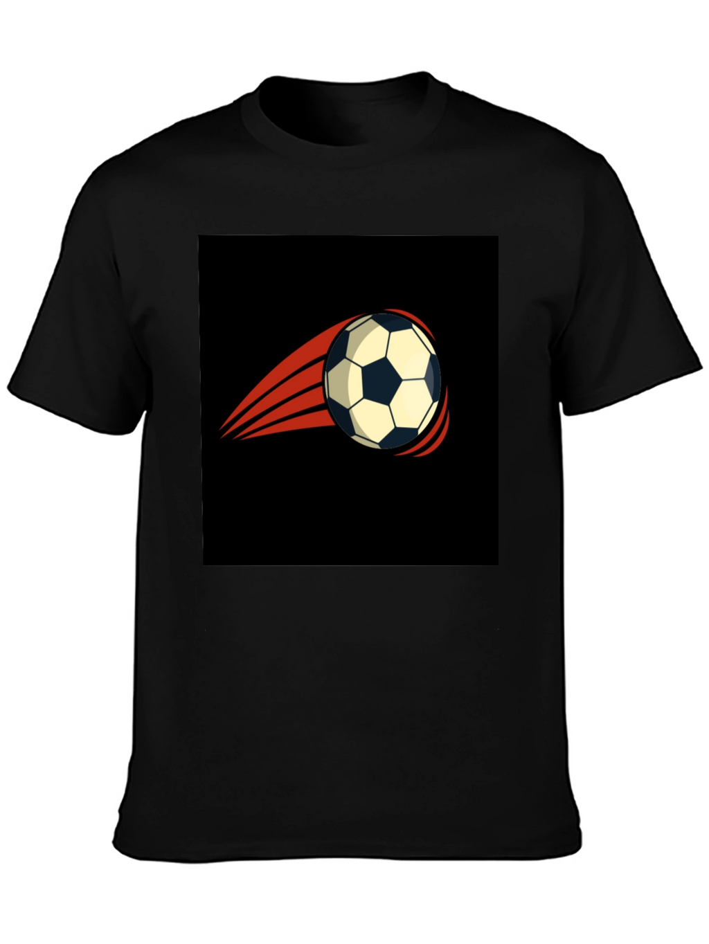 Mens Black T-Shirt with Soccer Ball Graphic