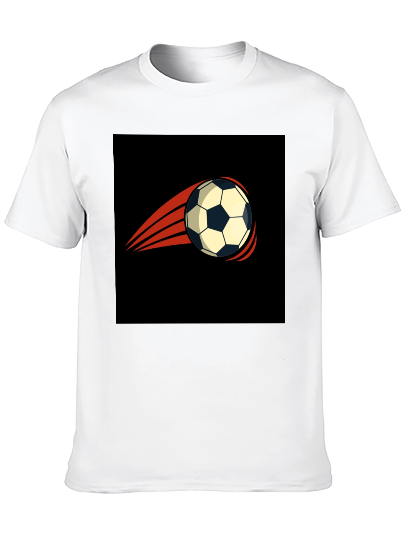 Mens Black T-Shirt with Soccer Ball Graphic