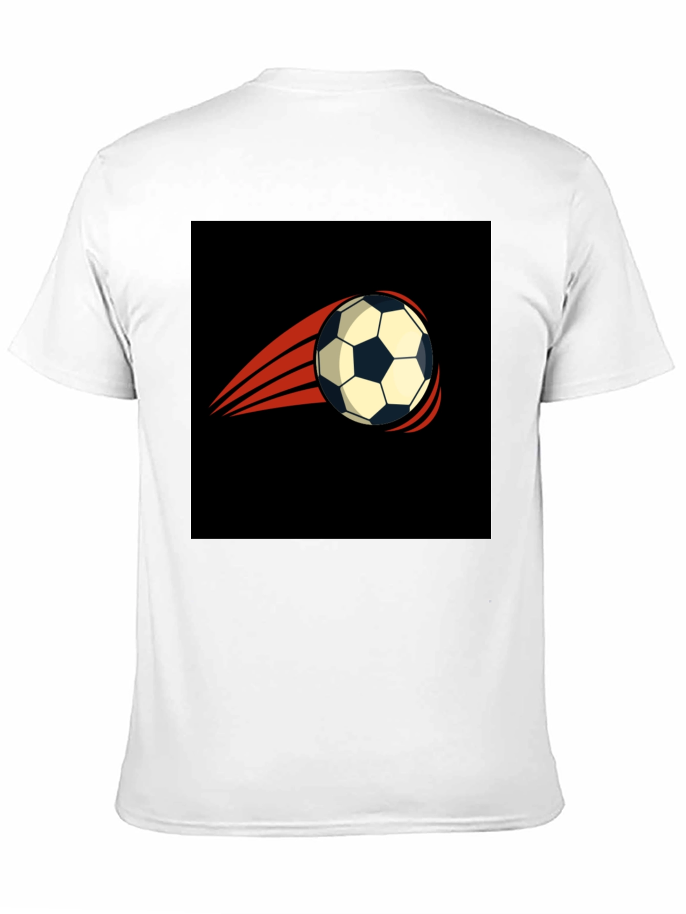 Mens Black T-Shirt with Soccer Ball Graphic