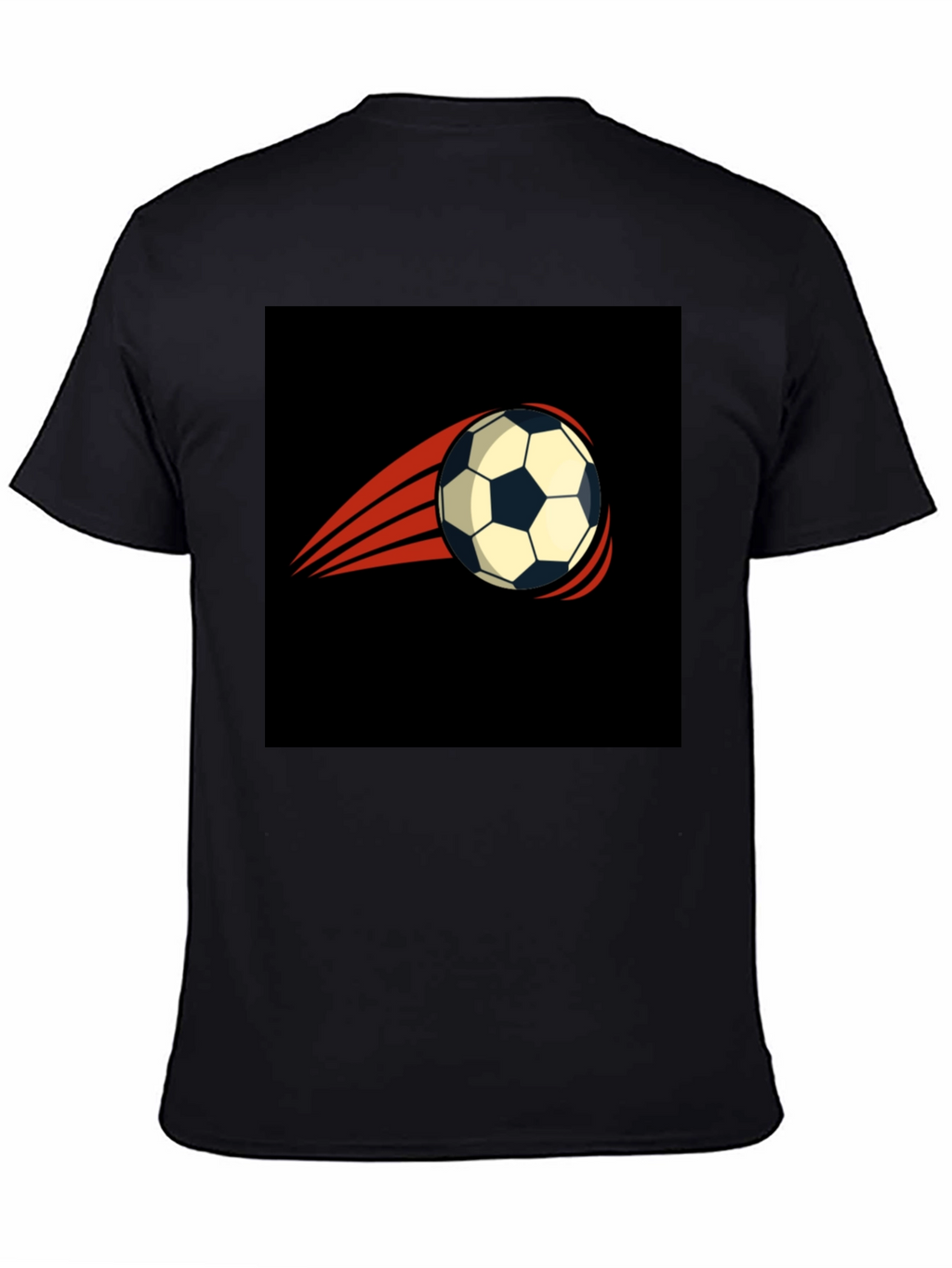 Mens Black T-Shirt with Soccer Ball Graphic