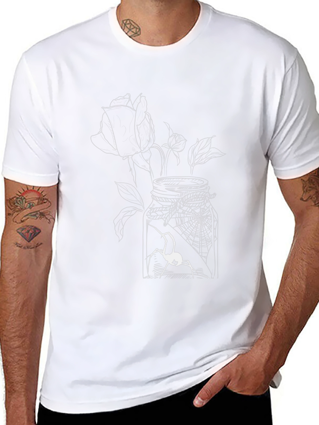 Spider & Rose Graphic Tee - Black