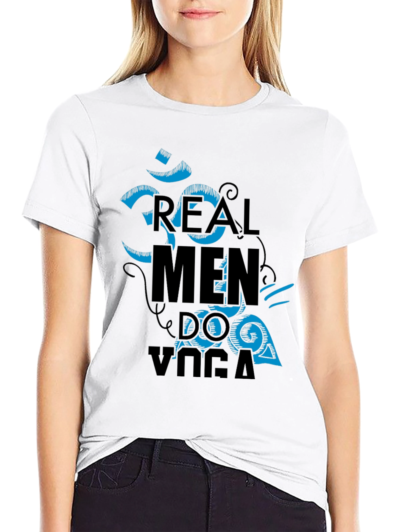 Real Men Do Yoga Graphic Tee - Black