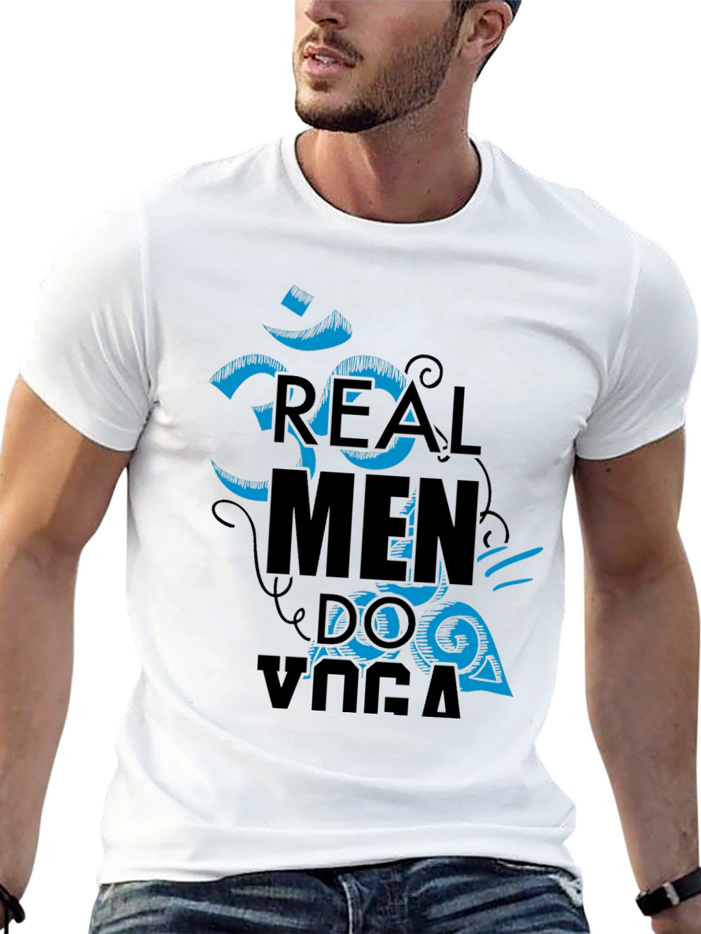 Real Men Do Yoga Graphic Tee - Black