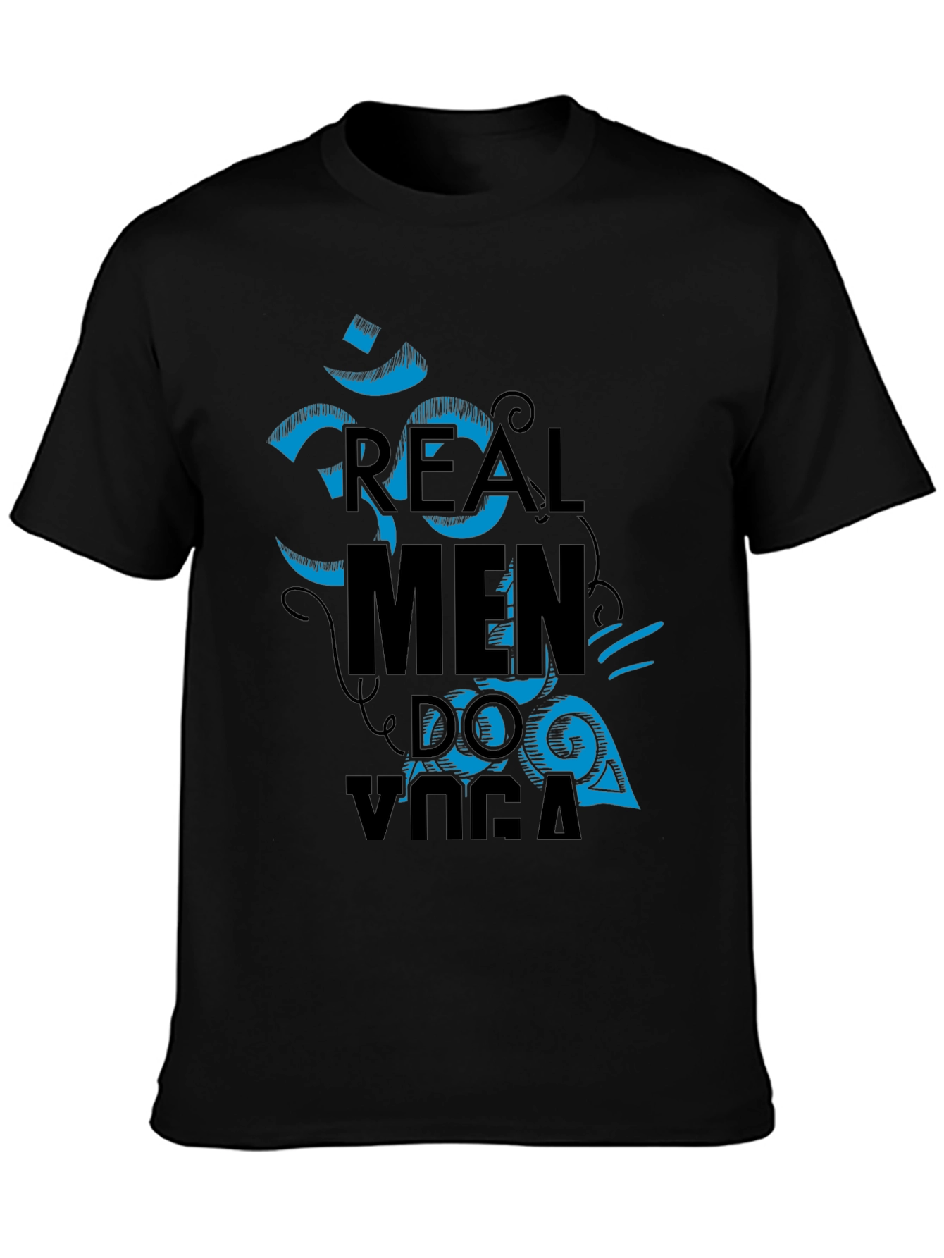 Real Men Do Yoga Graphic Tee - Black