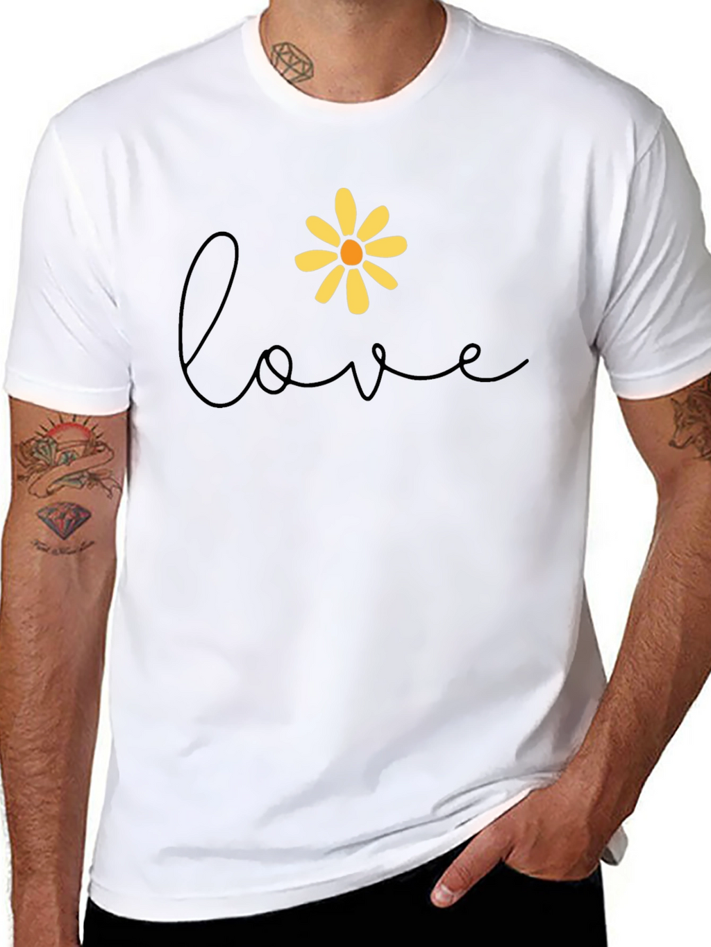 Love Daisy Graphic Tee - Black Casual Shirt