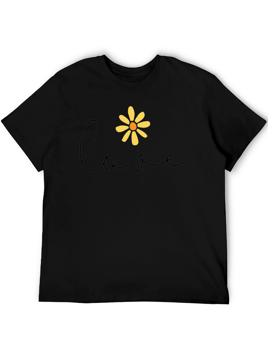 Love Daisy Graphic Tee - Black Casual Shirt