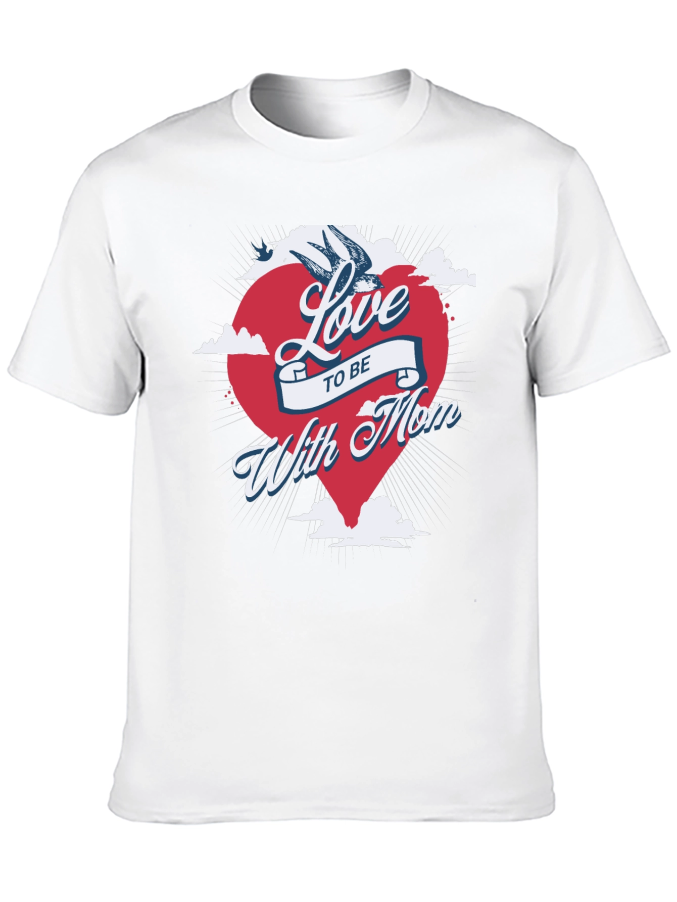 Love to be with Mom Graphic Tee - Mens Black T-Shirt