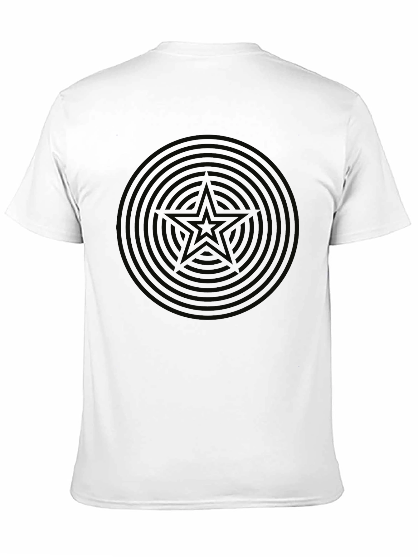 Mens Black Star Circle Graphic T-Shirt