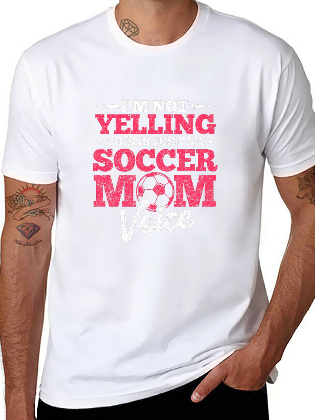 Funny Soccer Mom T-Shirt - Im Not Yelling...