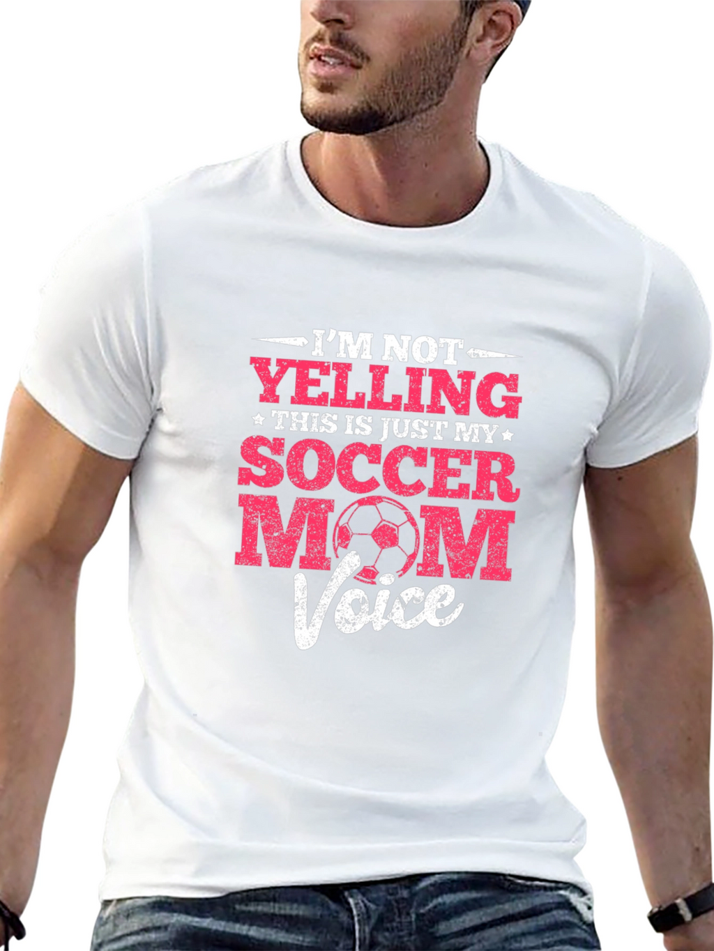 Funny Soccer Mom T-Shirt - Im Not Yelling...