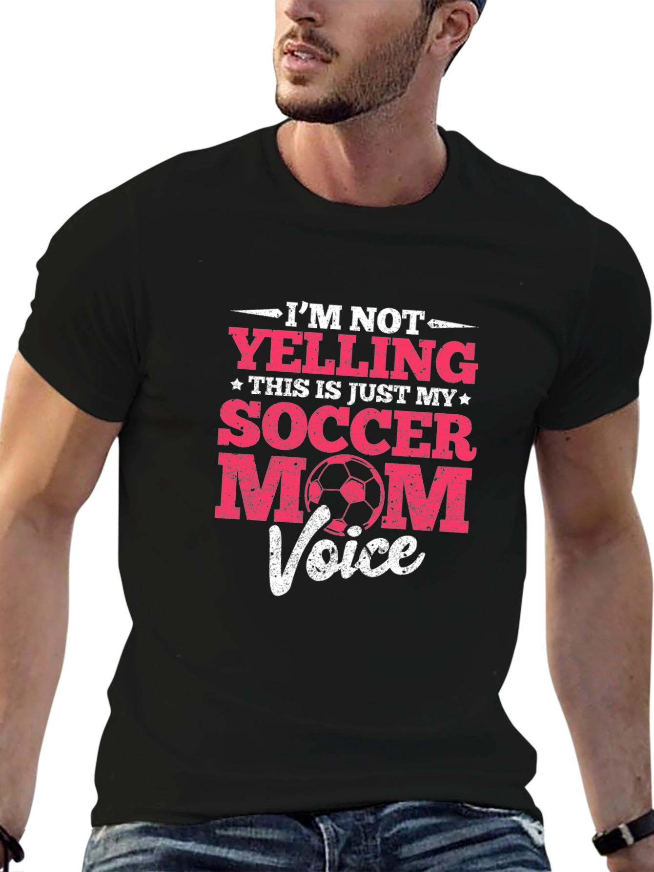 Funny Soccer Mom T-Shirt - Im Not Yelling...