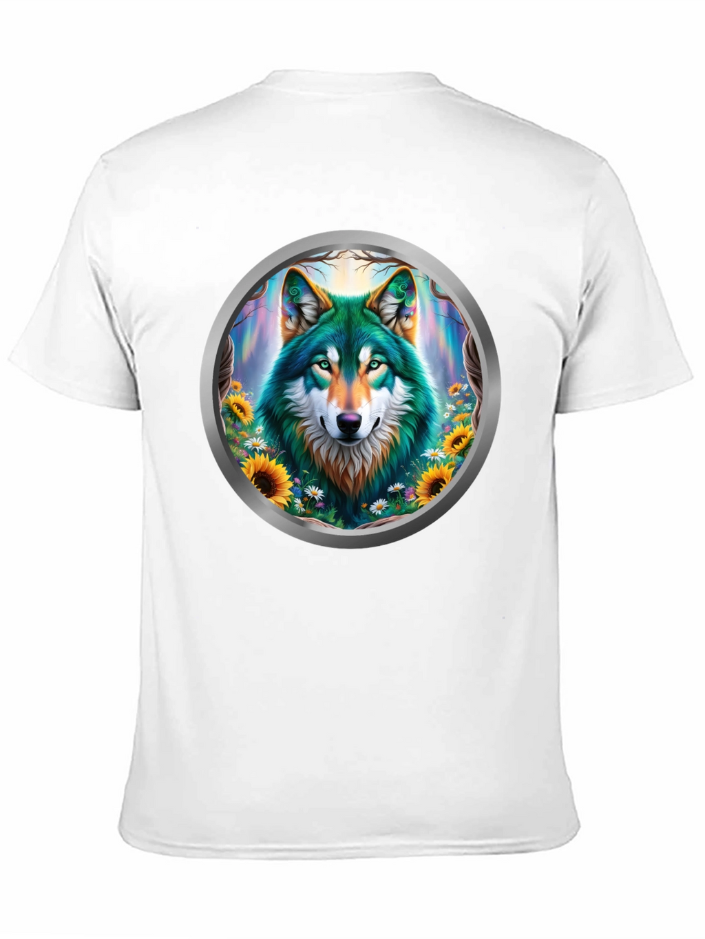 Wolf Circle Graphic T-Shirt - Nature Art