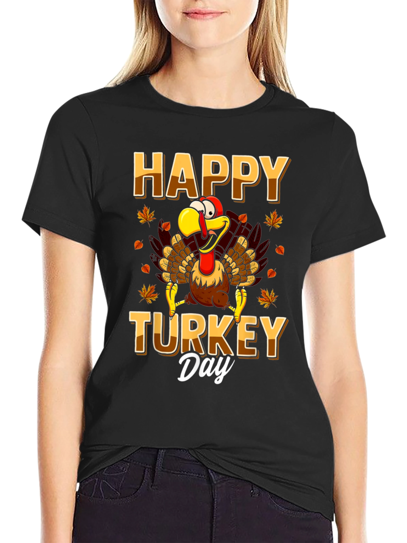 Happy Turkey Day Graphic Tee - Thanksgiving