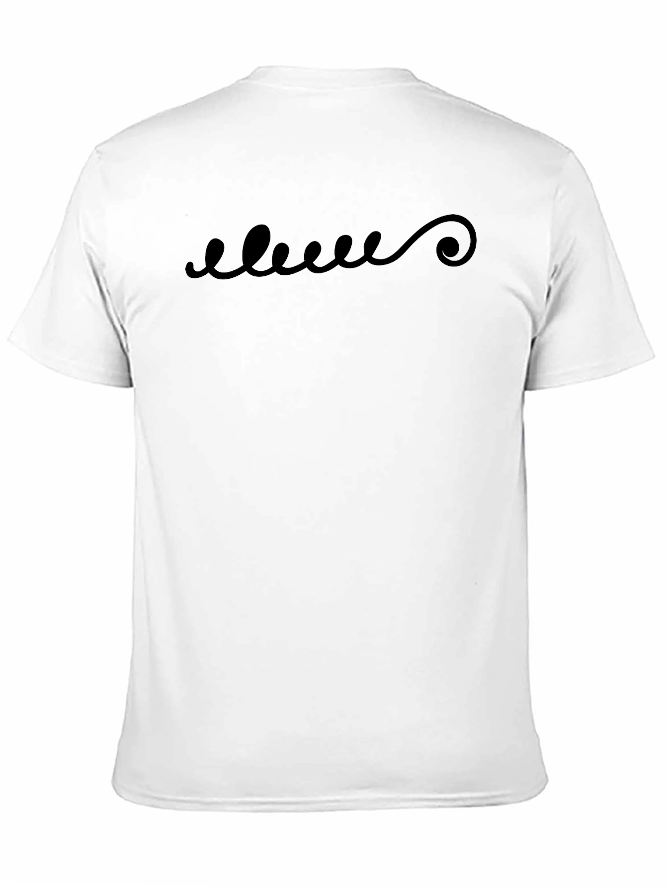 Mens Black Graphic Tee - Swirl Design