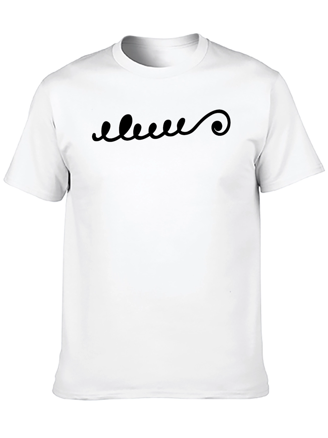 Mens Black Graphic Tee - Swirl Design