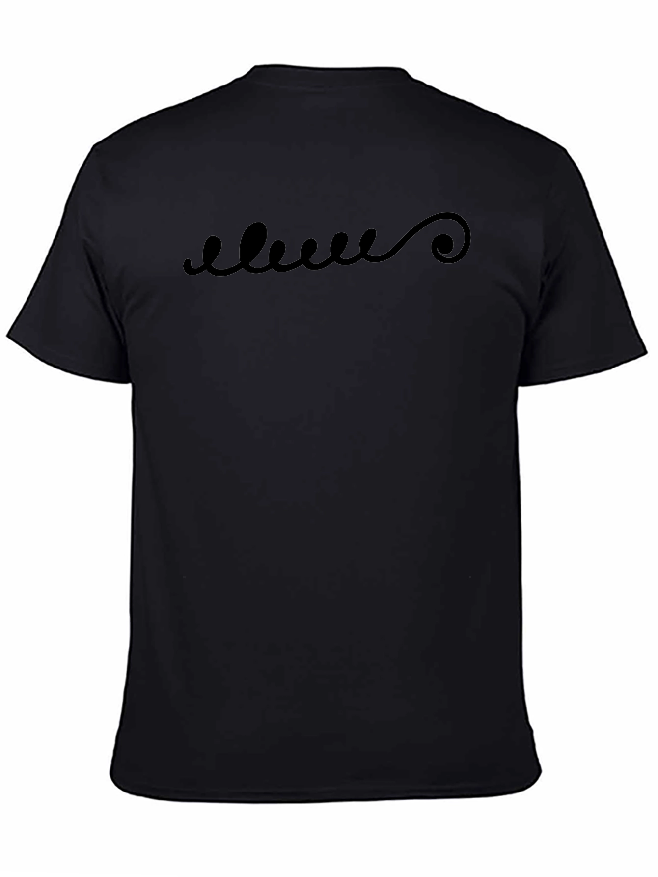 Mens Black Graphic Tee - Swirl Design