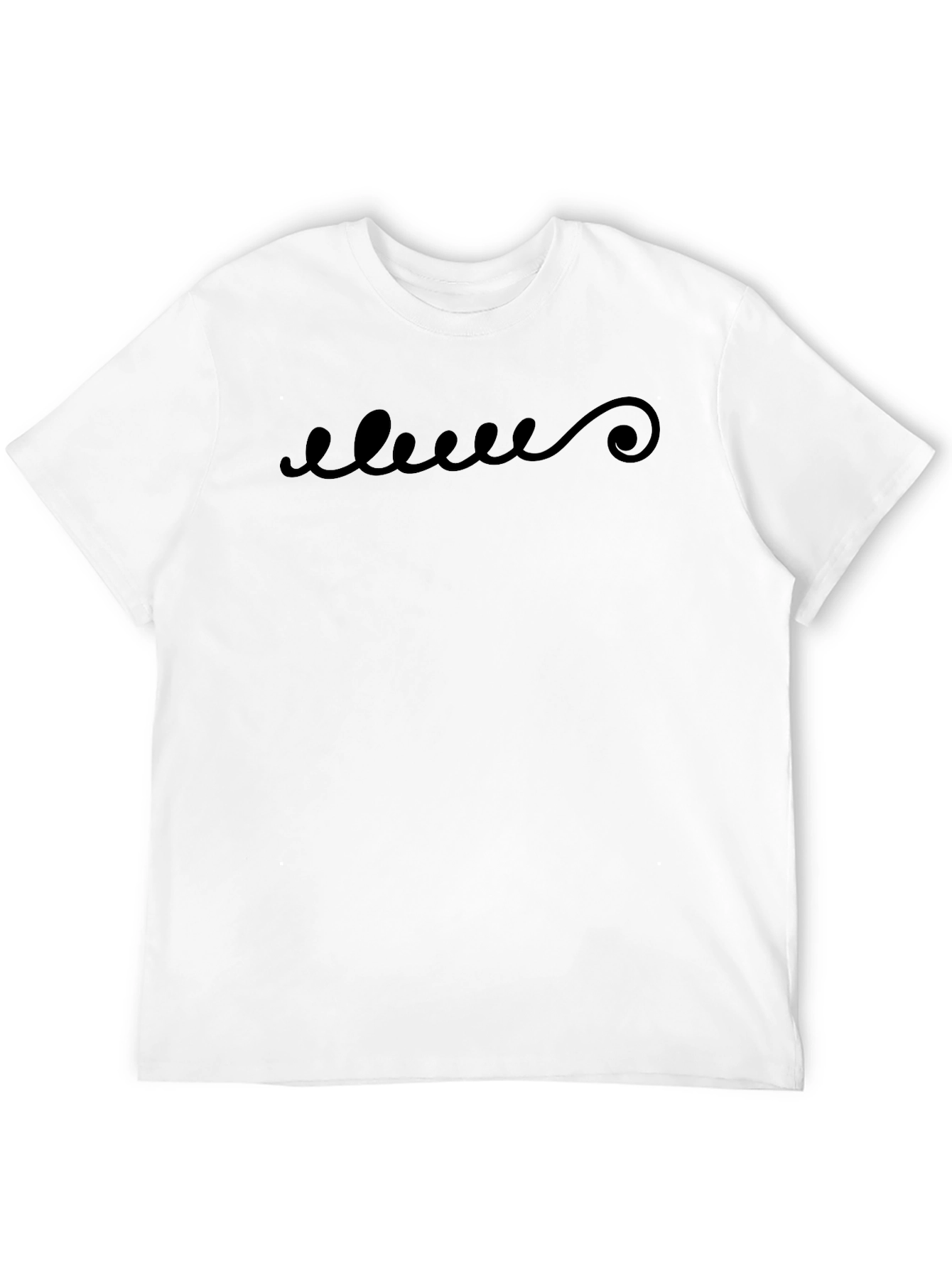 Mens Black Graphic Tee - Swirl Design