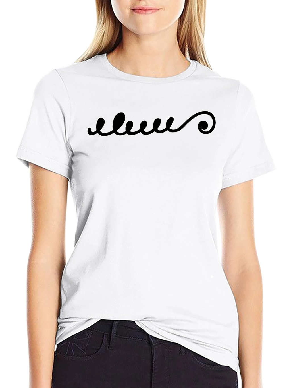 Mens Black Graphic Tee - Swirl Design
