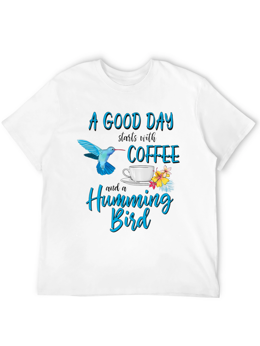Hummingbird & Coffee Graphic T-Shirt