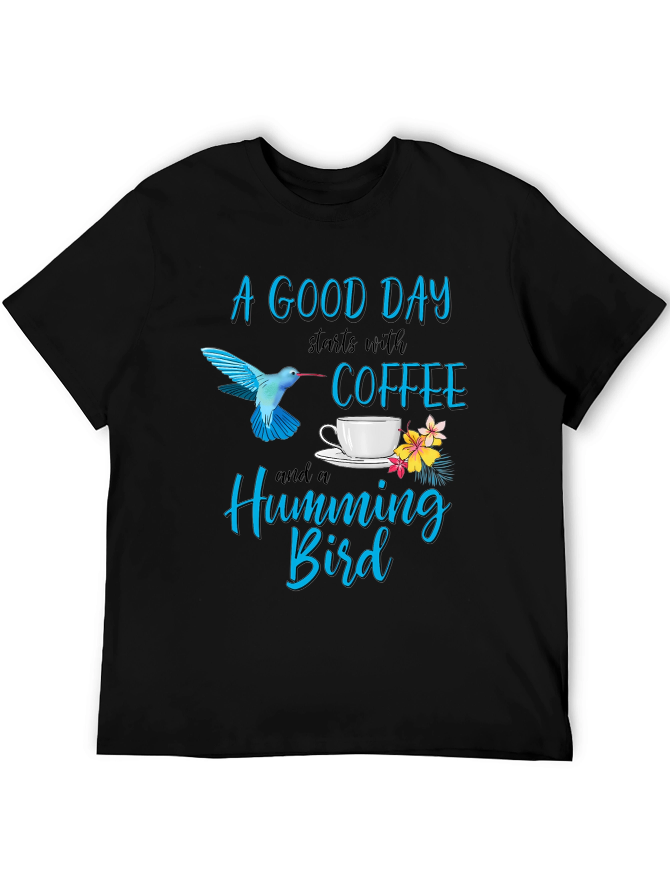 Hummingbird & Coffee Graphic T-Shirt