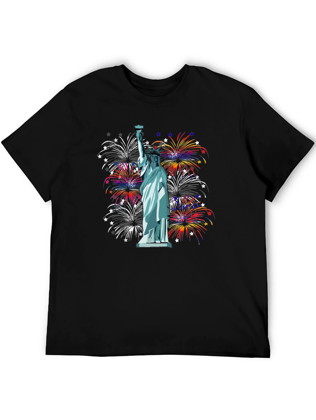 Statue of Liberty Fireworks Graphic Tee