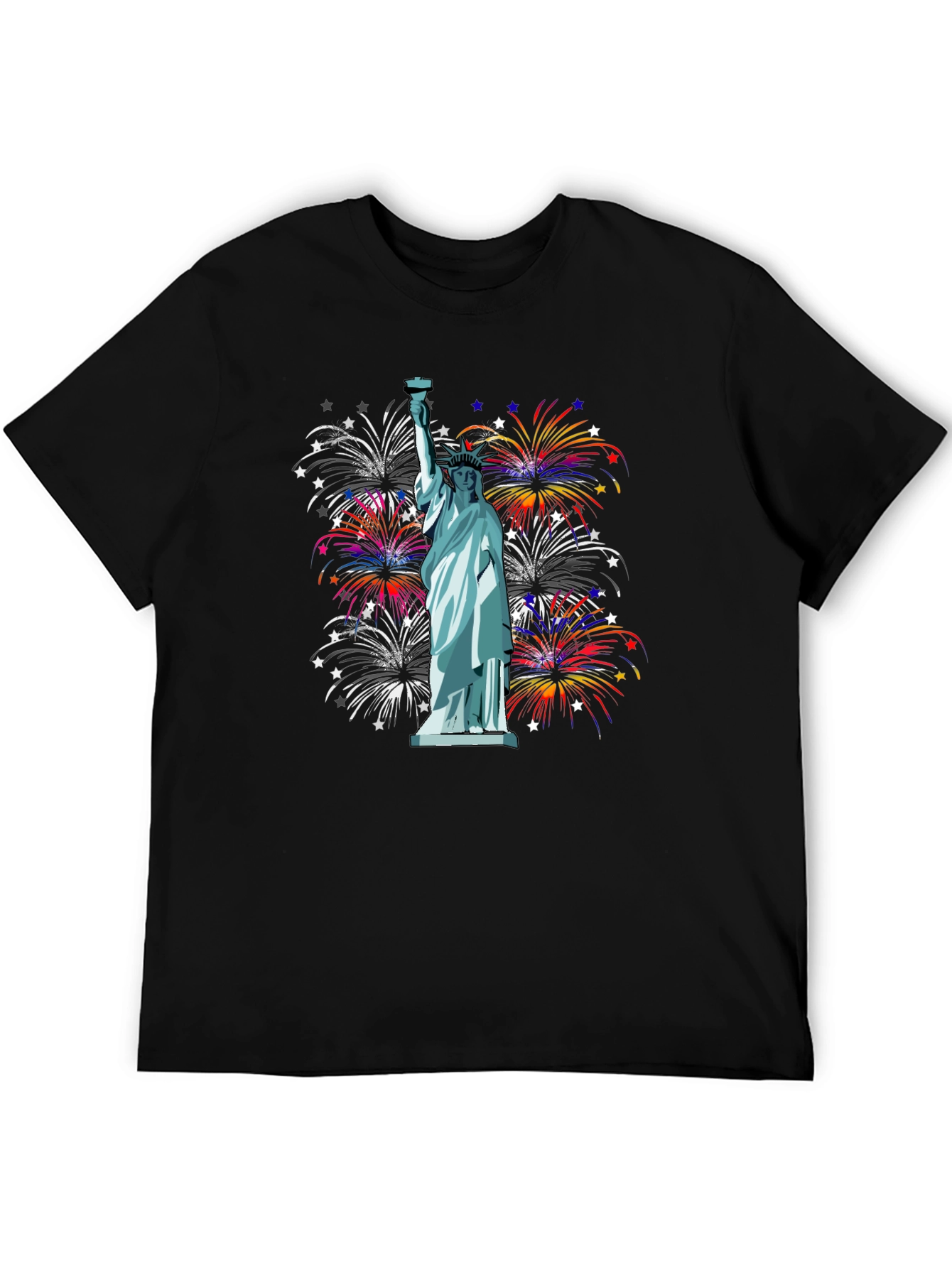 Statue of Liberty Fireworks Graphic Tee