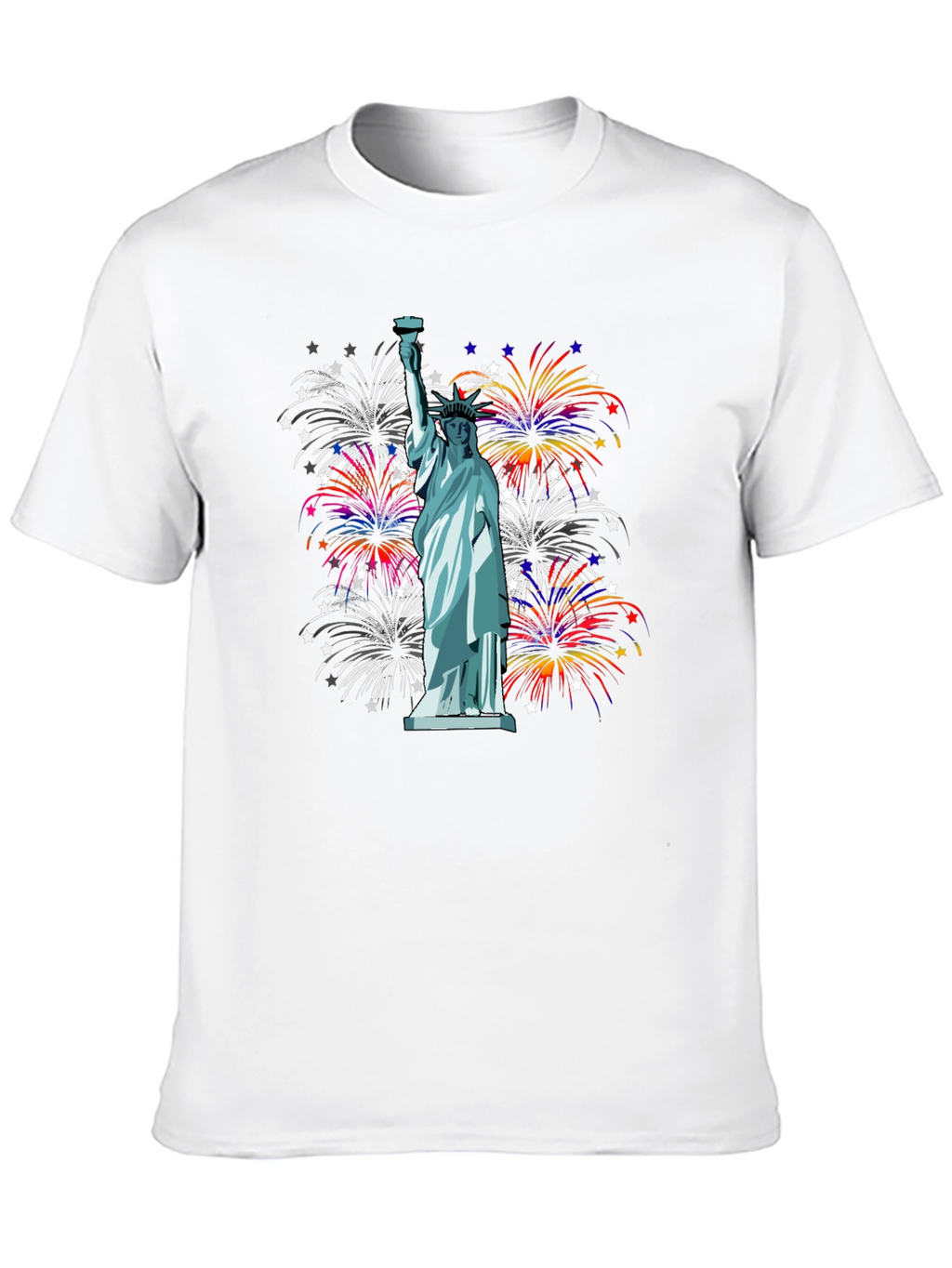 Statue of Liberty Fireworks Graphic Tee