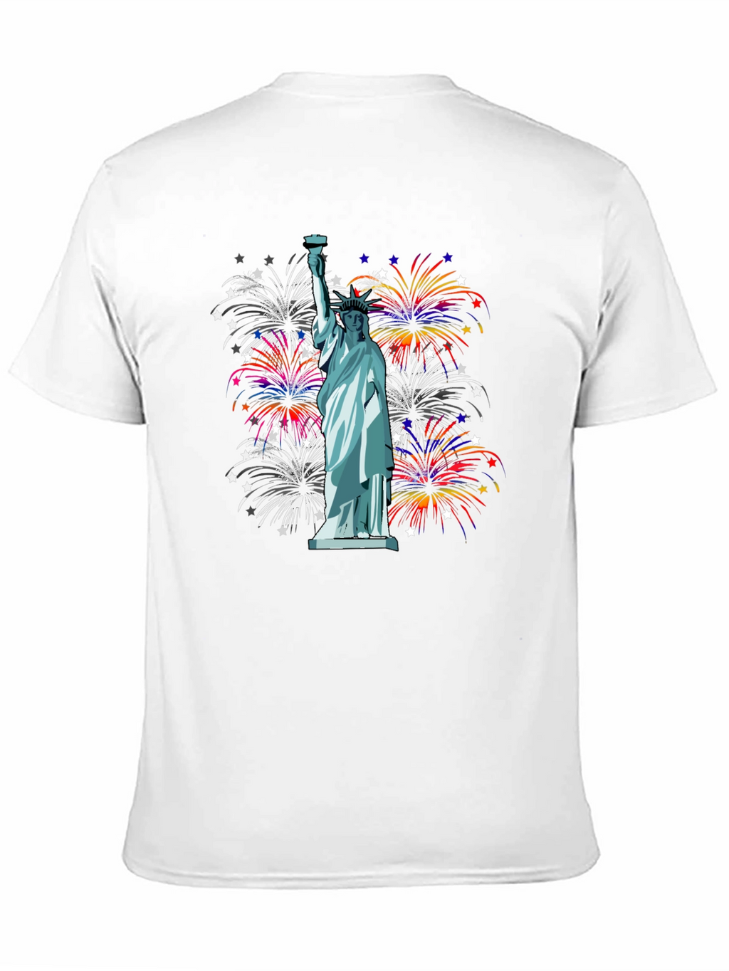 Statue of Liberty Fireworks Graphic Tee