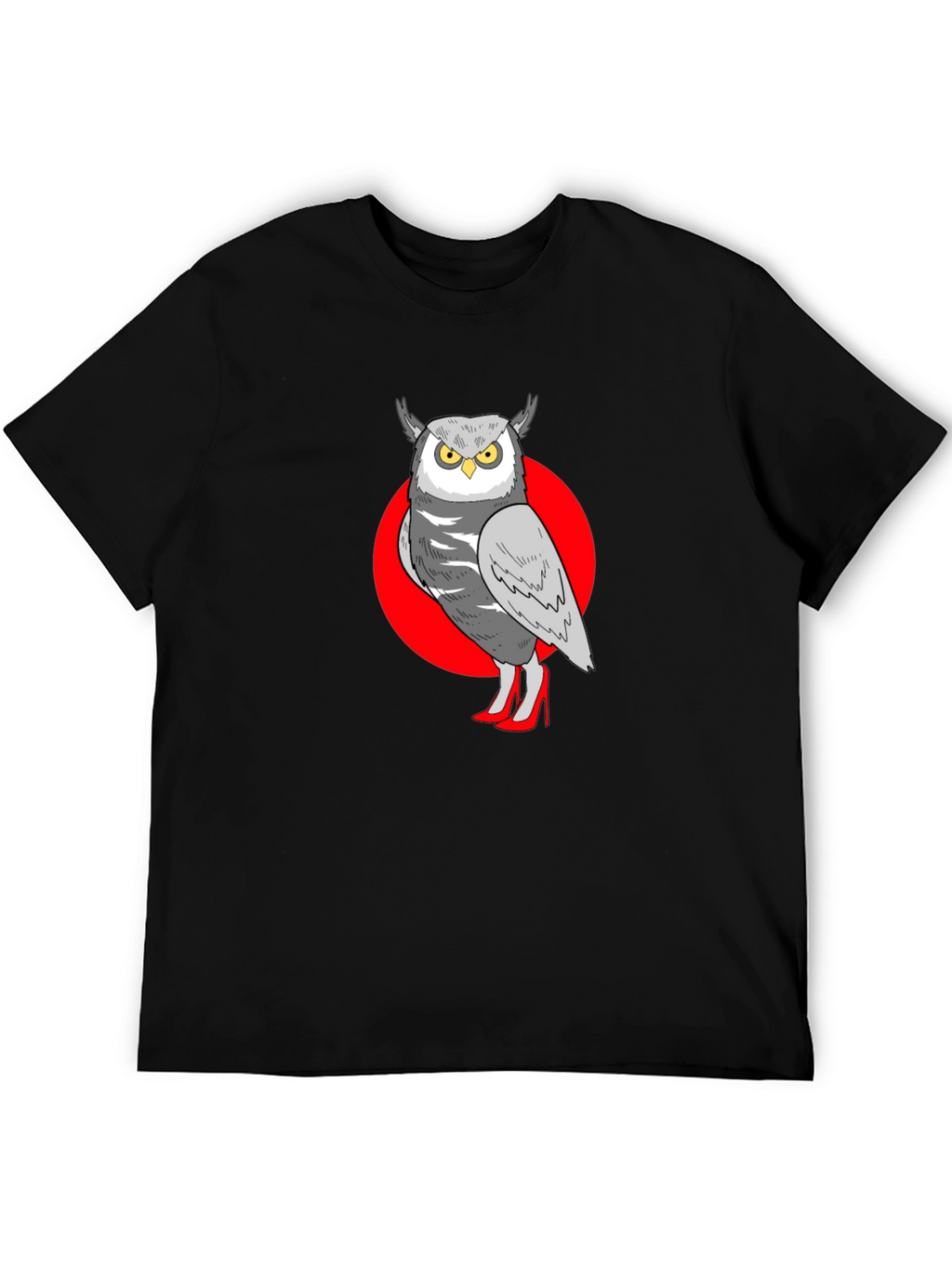 Owl in Heels Graphic Tee - Unisex Black T-Shirt