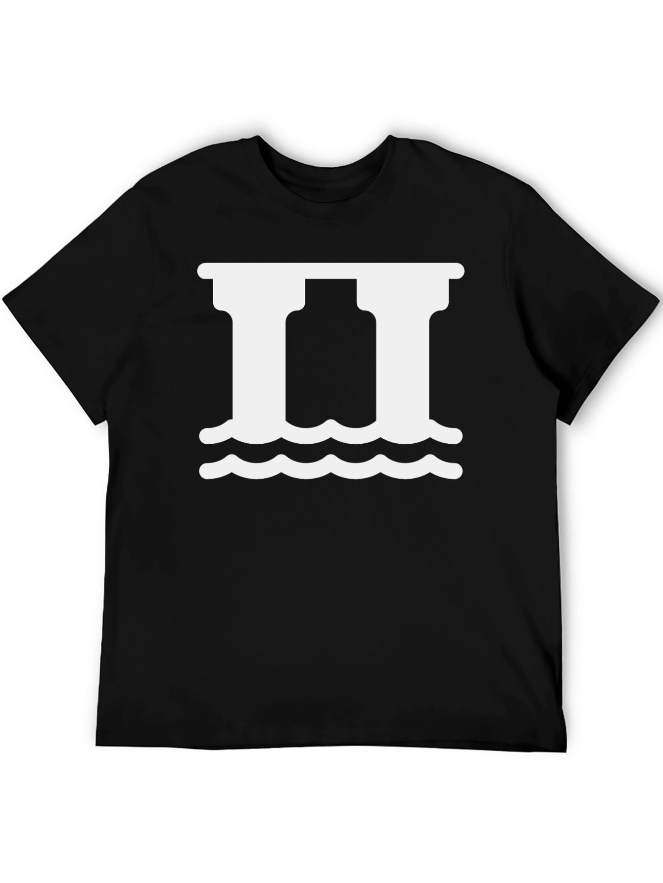Roman Pillars Graphic T-Shirt - Black