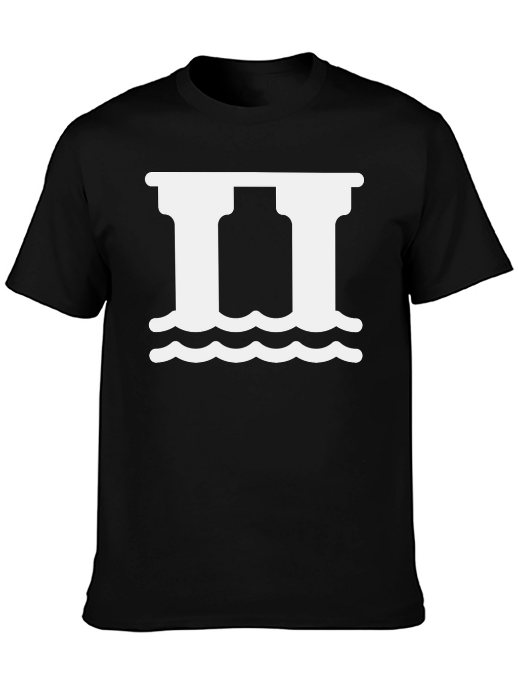 Roman Pillars Graphic T-Shirt - Black