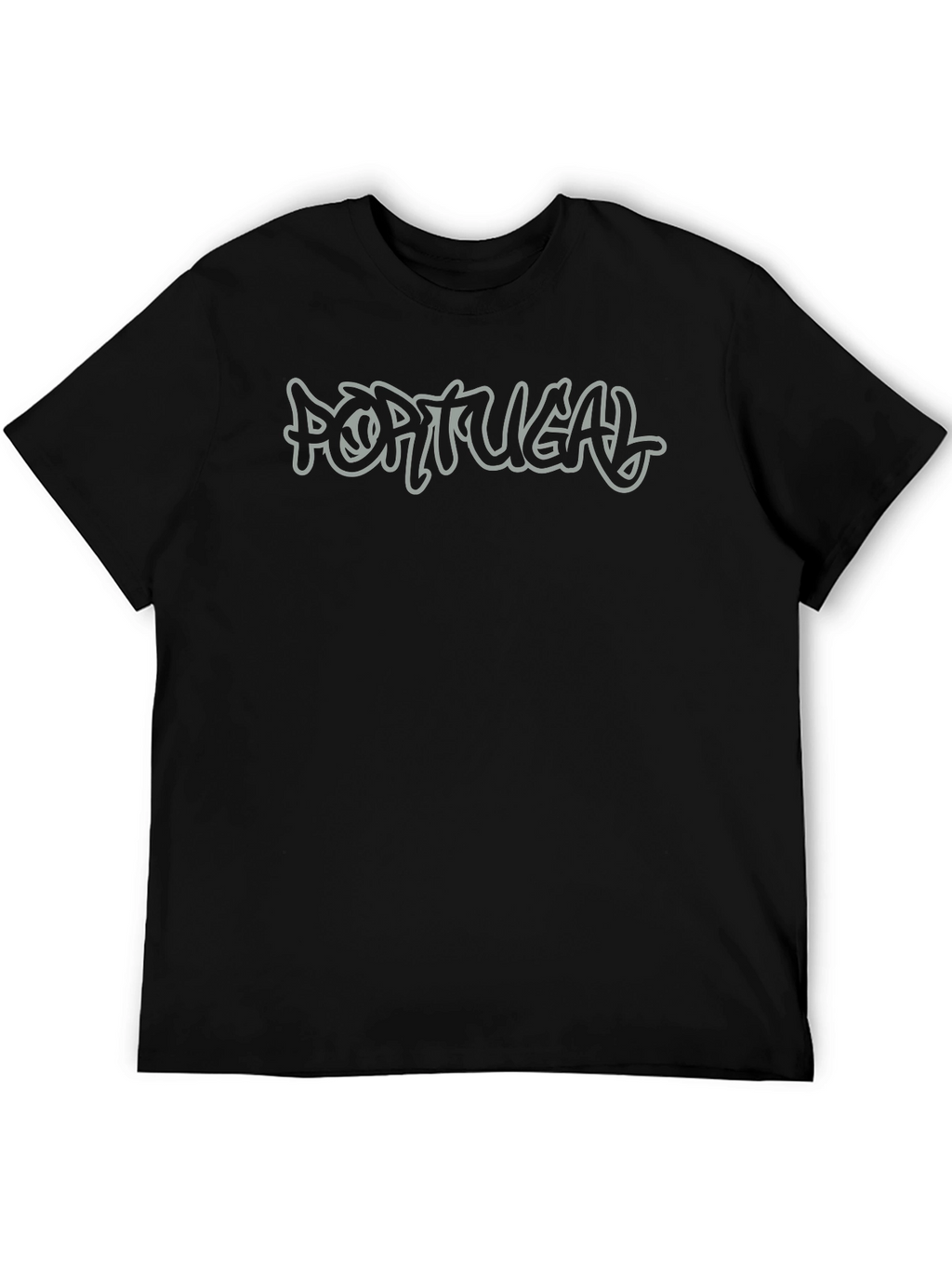 Portugal Graphic Print Mens Black T-Shirt