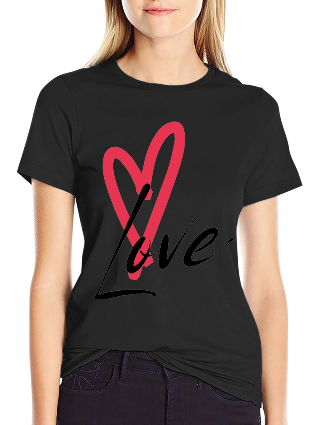 Love Heart Graphic Tee - Stylish Casual Wear