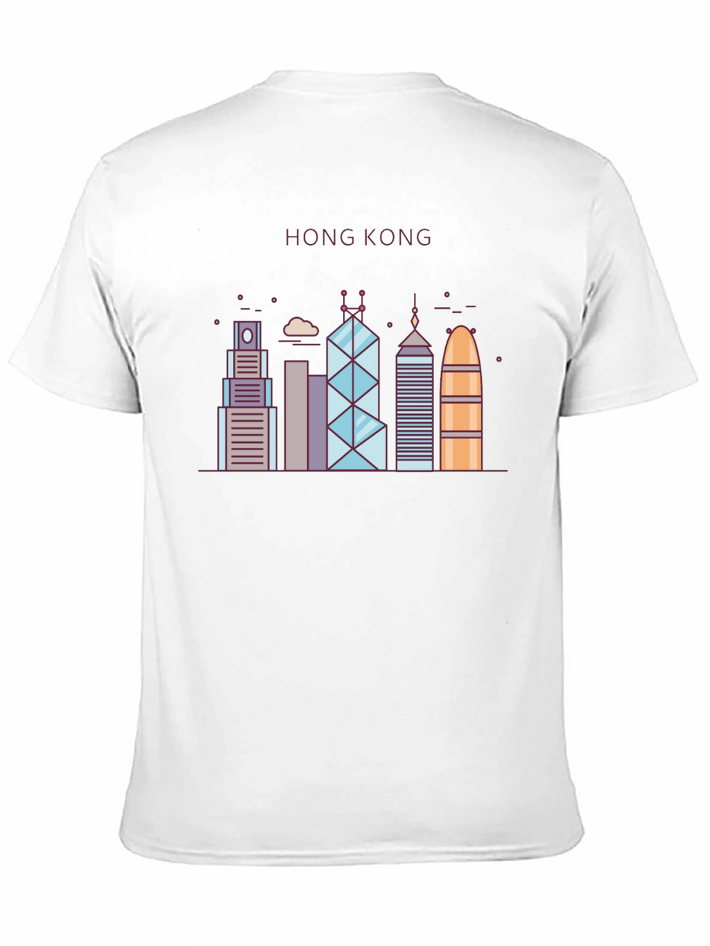 Hong Kong Skyline Graphic Tee - Black Cotton Blend