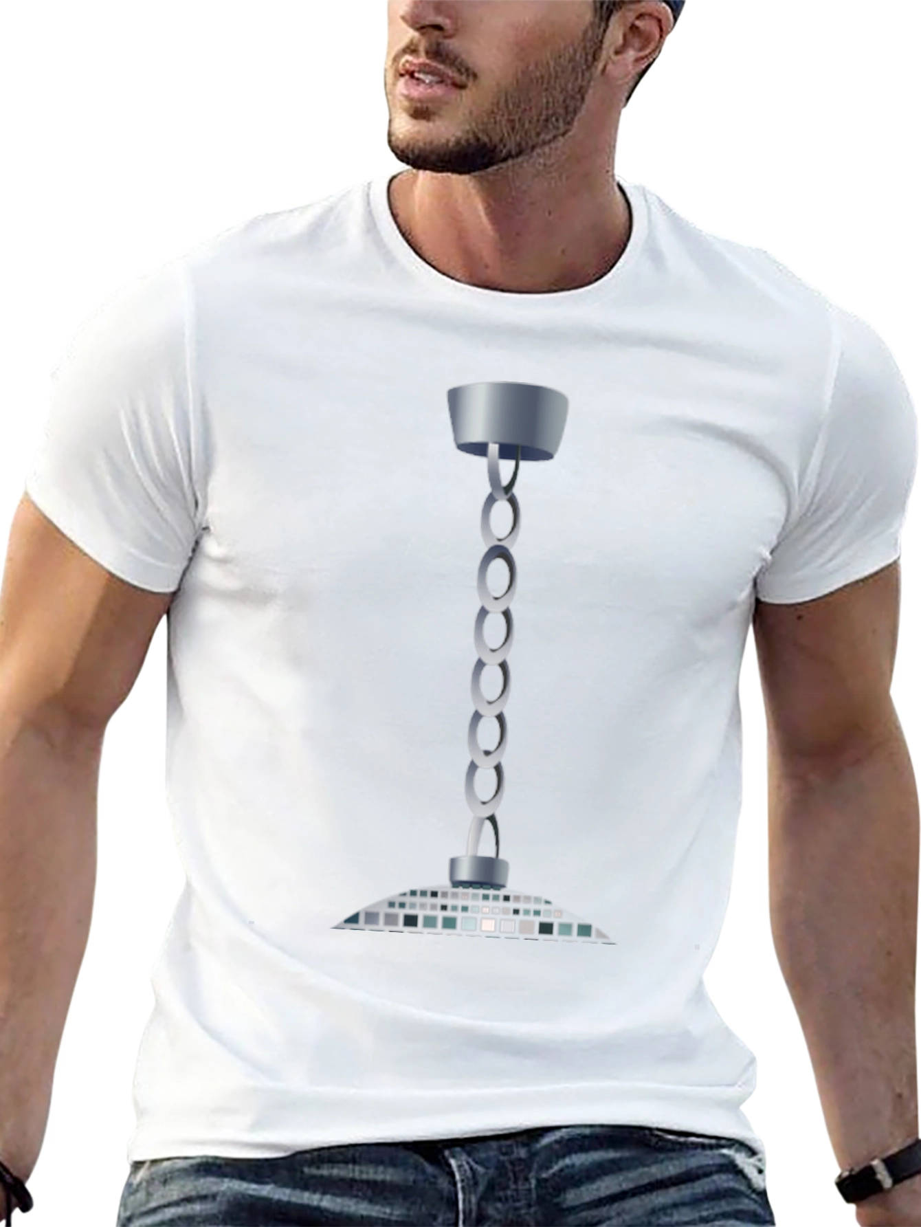 Modern Chain Chandelier T-Shirt - Sleek Style